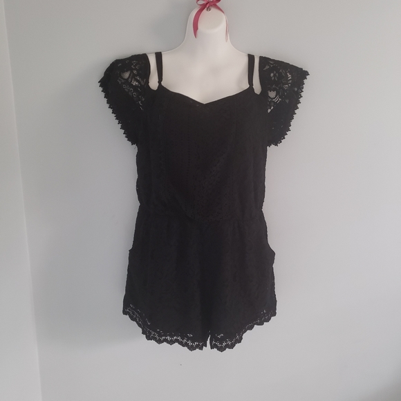 Xhilaration Black Lace Romper - Picture 2 of 5